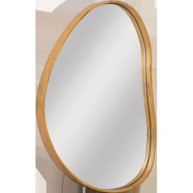 Imagem de Espelho Orgânico 36x53cm Cerejeira Quarto Sala Banheiro