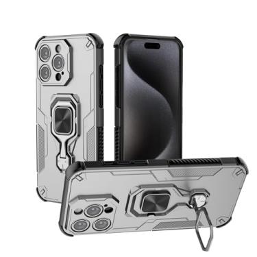 Imagem de SORAKA Capa para iPhone 15 Pro MAX com suporte metálico giratório de 360 graus peça de ferro magnética para suporte magnético para telefone de carro