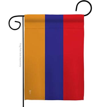 Imagem de Armenian Flag Bandeira de jardim armênio suporte regional da Armênia nacionalidade país mundo decoração de casa banner pequeno presente de quintal, feito nos EUA