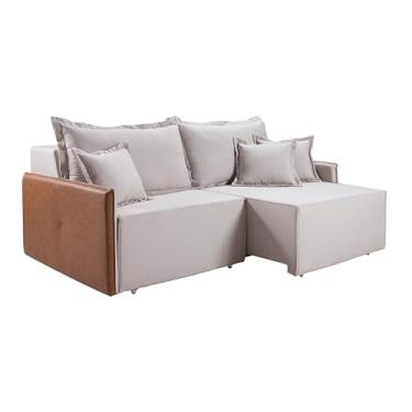 Imagem de Sofá Bali 1,80m Casal 2 Lugares Composê Retrátil Com Baú Linho Casa Imperial (Linho 185)