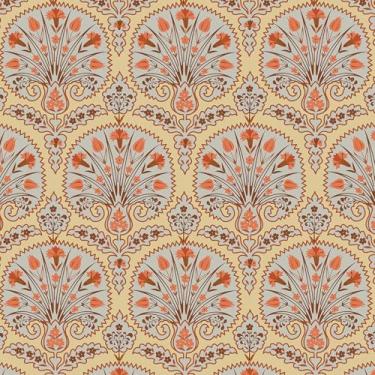 Imagem de Wallink Papel de parede mediterrâneo laranja floral descasque e cole vintage 43 cm × 38 cm papel de contato com flores de laranja amigável para locatário, descasque e cole papel de parede floral boho