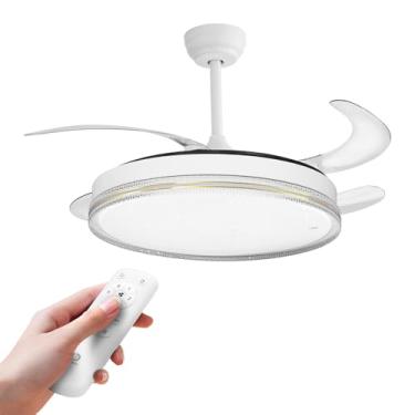 Imagem de Ventilador de Teto Retratil 42" com Luz LED, Bivolt 110V/220V, Controle Remoto e Temporizador, WKFS008