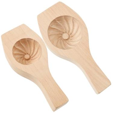 Imagem de ZLHETWT 2 peças de máquina de fazer pão cozido no vapor, molde de pão cozido a vapor madeira Baozi carimbo de biscoito estético coque multifuncional para cozinha doméstica assar cozinhar