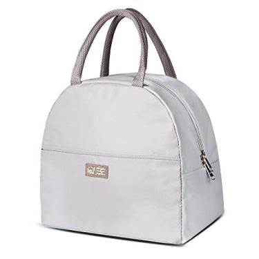 Imagem de DAS TRUST Grey Reusable Lunch Bags for Women Insulated Lunch Box Lunch Bag Women Leakproof Cooler Bag Lunch Container Meal Prep Womens Lunchbox for Men Lunch Tote Bag