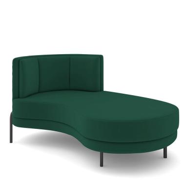 Imagem de Sofá Chaise Longue Sala de Estar Living Lucca Direito D02 Veludo Verde C-303 - Lyam Decor
