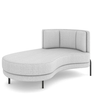 Imagem de Sofá Chaise Longue Sala de Estar Living Lucca Esquerdo D02 Linho Cinza D-315 - Lyam Decor
