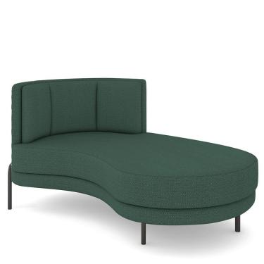 Imagem de Sofá Chaise Longue Sala de Estar Living Lucca Direito D02 Linho Verde Musgo C-117 - Lyam Decor
