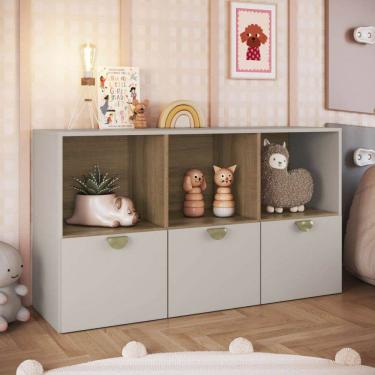 Imagem de Cômoda Infantil Lille 3 Gavetas 3 Nichos Arenas - Art In Móveis