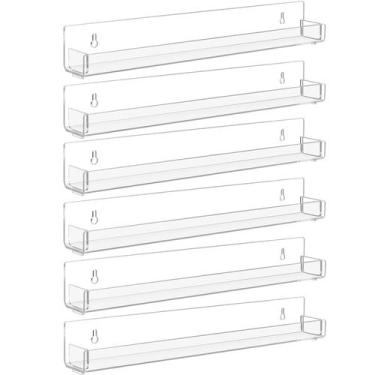 Imagem de Prateleira de esmaltes Baosia, montada na parede, acrílico transparent