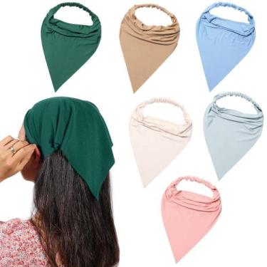 Imagem de Lenço de cabelo, pacote com 6 faixas Vercret para mulheres com clipes