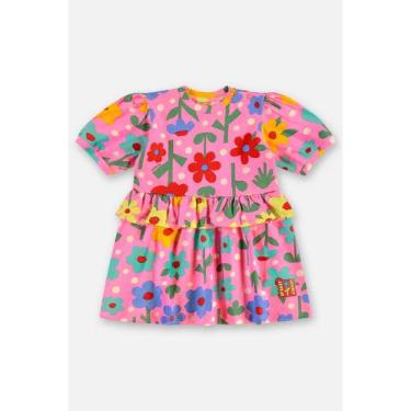 Imagem de Vestido Floral em Cotton para Bebê Up Baby, Rosa, 2