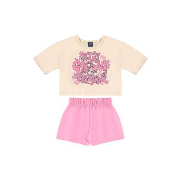 Imagem de Conjunto Blusa e Short Menina Bee Loop, Bege, 4