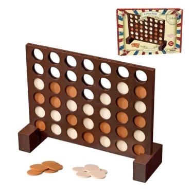Imagem de Connect Four Game GOTHINK Wooden para crianças e adultos