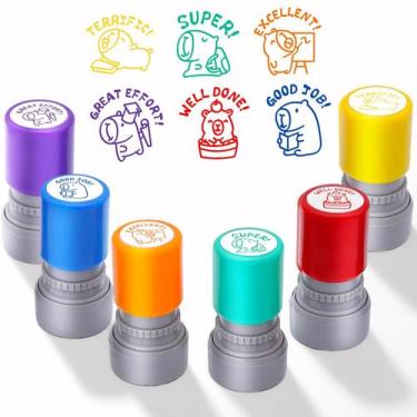 Imagem de Conjunto de carimbos para professores Kapibala Cute Motivational de 6 