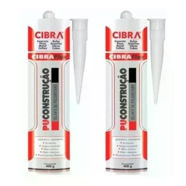 Imagem de 02 Selante Adesivo Poliuretano Cibra Pu Construção 400 Preto