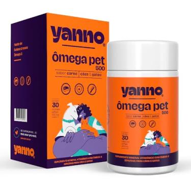 Imagem de Yanno Ômega 3 Concentrado para Cães e Gatos – Suplemento Nutricional EPA + DHA com Vitaminas A e E e Selênio – Pele e Pelagem Saudáveis, Suporte Articular e Imunológico – 30 Cápsulas Sabor Carne