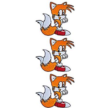 Imagem de Sonic the Hedgehog Conjunto de 3 adesivos bordados com personagem Tails, 7,6 cm de altura