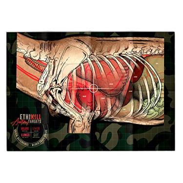 Imagem de Life Size Deer Vitals 2 Sided Paper Range Target for Archery & Rifle Hunters by EthiKill - Realistic Anatomy Illustration - 19x27 inches (5 Pack)