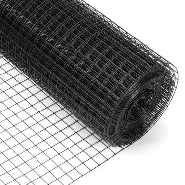 Imagem de 16 x 127 cm, pano de hardware de calibre 16 preto revestido de vinil malha soldada para cerca de casa e jardim e projeto de melhoria da casa (91 x 127 cm)