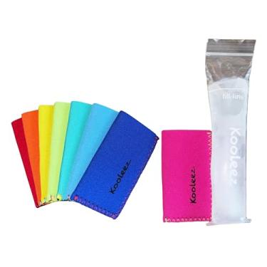 Imagem de Koverz Kooleez Mangas de picolé, capa de neoprene isolada para freezer Pop/Ice Pop, suportes para picolé para crianças, tamanho personalizado para sacos de picolé de 5 x 20 cm, pacote com 8