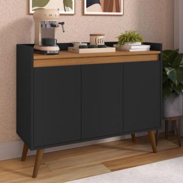 Imagem de Aparador Buffet Armário Sala Cantinho Do Café Hall De Entrada 3 Portas