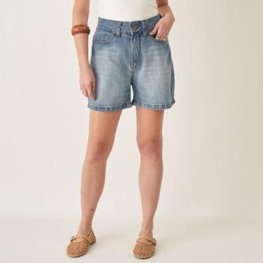 Imagem de Bermuda Jeans Cintura Alta Azul Médio - Bloom, Jeans médio, 36