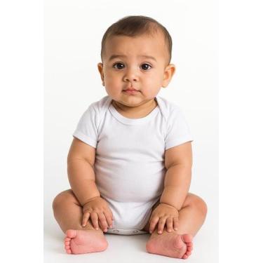Imagem de Body Infantil para Bebê Branco - 94% Poliéster e 6% Elastano - Cortesu