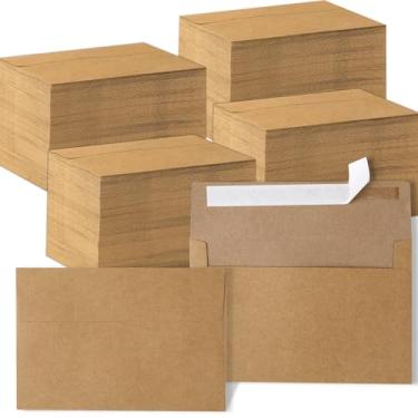 Imagem de chiazllta Envelopes de papel Kraft A7 1000 peças com autoselo a granel 12 x 7 envelopes marrons 120 GSM pesado para convites cartão postal fotos casamento formatura chá de bebê festa de aniversário