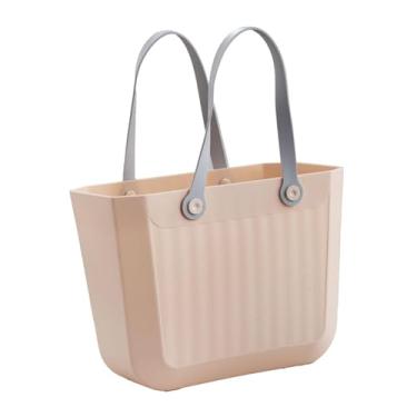 Imagem de Bothyi Sacola de compras para ao ar livre, cesta de lavagem multiuso, bolsa de viagem para brinquedos, suprimentos de limpeza, cozinha, Rosa