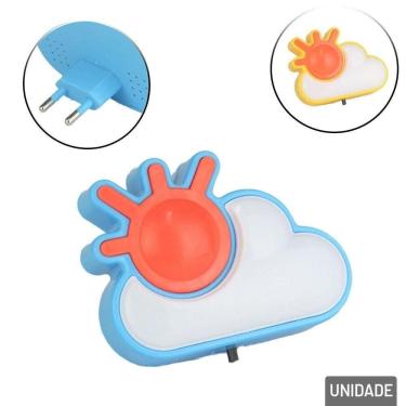 Imagem de Luminária de Tomada Bivolt SOL e Nuvem Color - Tudo em Caixa