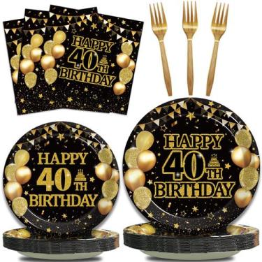 Imagem de Conjunto de talheres de festa Kepeel 40th Birthday 96 unidades para 24