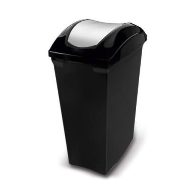 Imagem de Lixeira Basculante De Plástico Sanremo 15L Preta