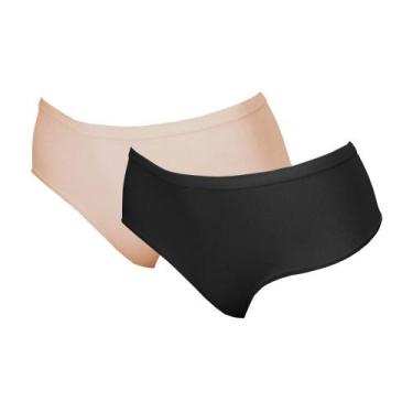 Imagem de Kit 2 Calcinhas Cintura Baixa Hanes 1147 Rosé/Preto - M, M, Rose, Pret