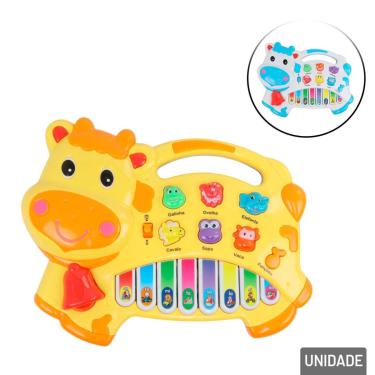 Imagem de Teclado Musical Infantil Vaquinha Colors - Tudo em Caixa