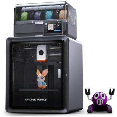 Imagem de Impressora 3D Anycubic Kobra S1 Combo com 4 Cores Incríveis e Anycubic ACE PRO, Velocidade de 600mms e Extrusor FreeClog de 320 Hotend