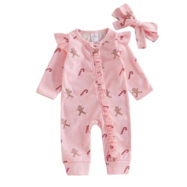 Imagem de Roupas: macacão de Natal para meninas recém-nascidas Ysfanwuxi