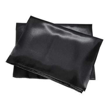Imagem de 6 Fronhas De Cetim Seda Preto Anti Frizz Alto Brilho - Lm Detona