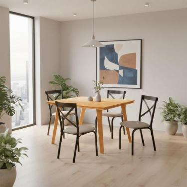 Imagem de Mesa de Jantar em Madeira Maciça Millena 80x80 Robusta Imbuia - CASA D