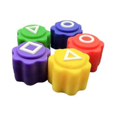 Imagem de Conjunto de 5 peças com estojo Gonggi Korean Game Stone Catching Toy -