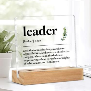 Imagem de Leader Gifts Thank You Gift for Leader Boss Manager Apreciation Gift for Retirement Leaving Farewell Leadership Gifts Clear Acrylic Sign Home Office Decor