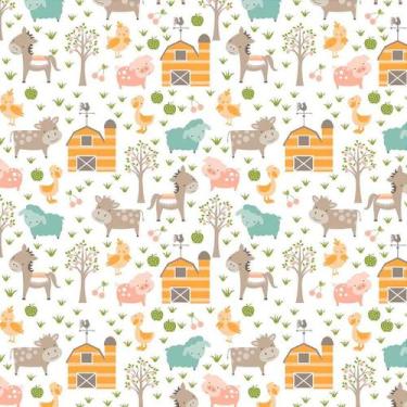 Imagem de Tecido Tricoline Animais na Fazenda (Fazendinha) - Coleção Afetos - Pe