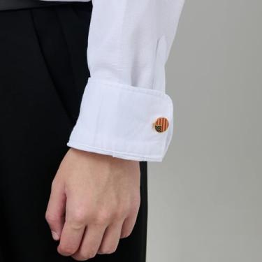 Imagem de Abotoaduras masculinas de aço inoxidável para homens bandeira americana/zircão/pai/geométrico/forma/música abotoaduras presentes de casamento de negócios para ele, One Size, Aço inoxidável, Sem Pedra