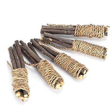 Imagem de Phefop Brinquedos de Mastigar Stick para Animais de Estimação Pequenos, Bastões Molares Naturais de Applewood para Coelhos, Porquinhos-da-índia e Hamsters, Guloseimas de 5,9 Polegadas para Dentes
