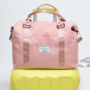 Imagem de Bolsa de ginástica para mulheres e homens, grande, à prova d'água, bolsa esportiva de tecido Oxford durável para academia, rosa, Medium-Large