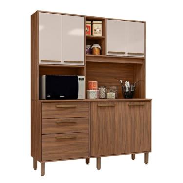 Imagem de Armario De Cozinha New Montevideu 150 Cm 7 Portas 2 Gavetas Freijo-baunilha