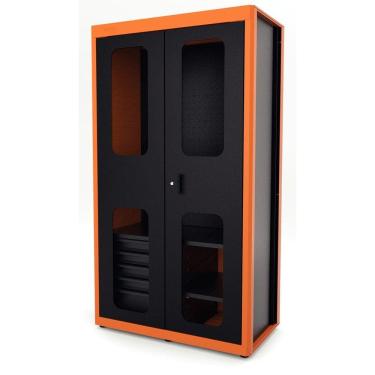 Imagem de Armário Para Ferramentas 2 Portas Com Visores E 5 Gavetas Tramontina Pro Laranja Tramontina