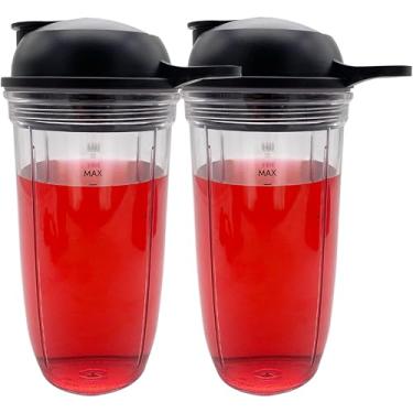 Imagem de CXQ Copo de liquidificador de substituição de 940 ml com tampa para uso, compatível com NutriBullet Blender Combo NBF10500/NBF70500/ZNBF30400Z/ZNBF30500Z (2 xícaras, 947 g)