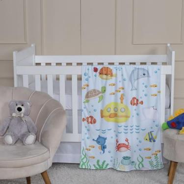 Imagem de Manta Soft Estampada Baby 0,75 x 1,00 Quarto Bebê Aconchegante Criança