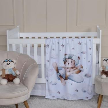 Imagem de Manta Soft Estampada Baby 0,75 x 1,00 Quarto Bebê Aconchegante Criança