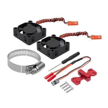 Imagem de Colaxi Kit de dissipador de calor de motor RC PP com ventiladores de resfriamento duplos para modelos 1:7 1:8 1:10 de substituição, 30x30mm